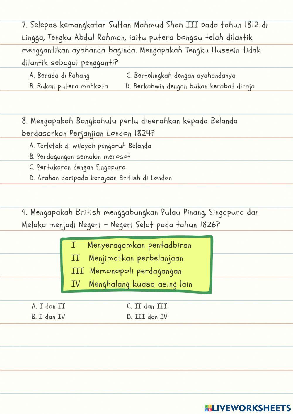 Sejarah Tingkatan 3