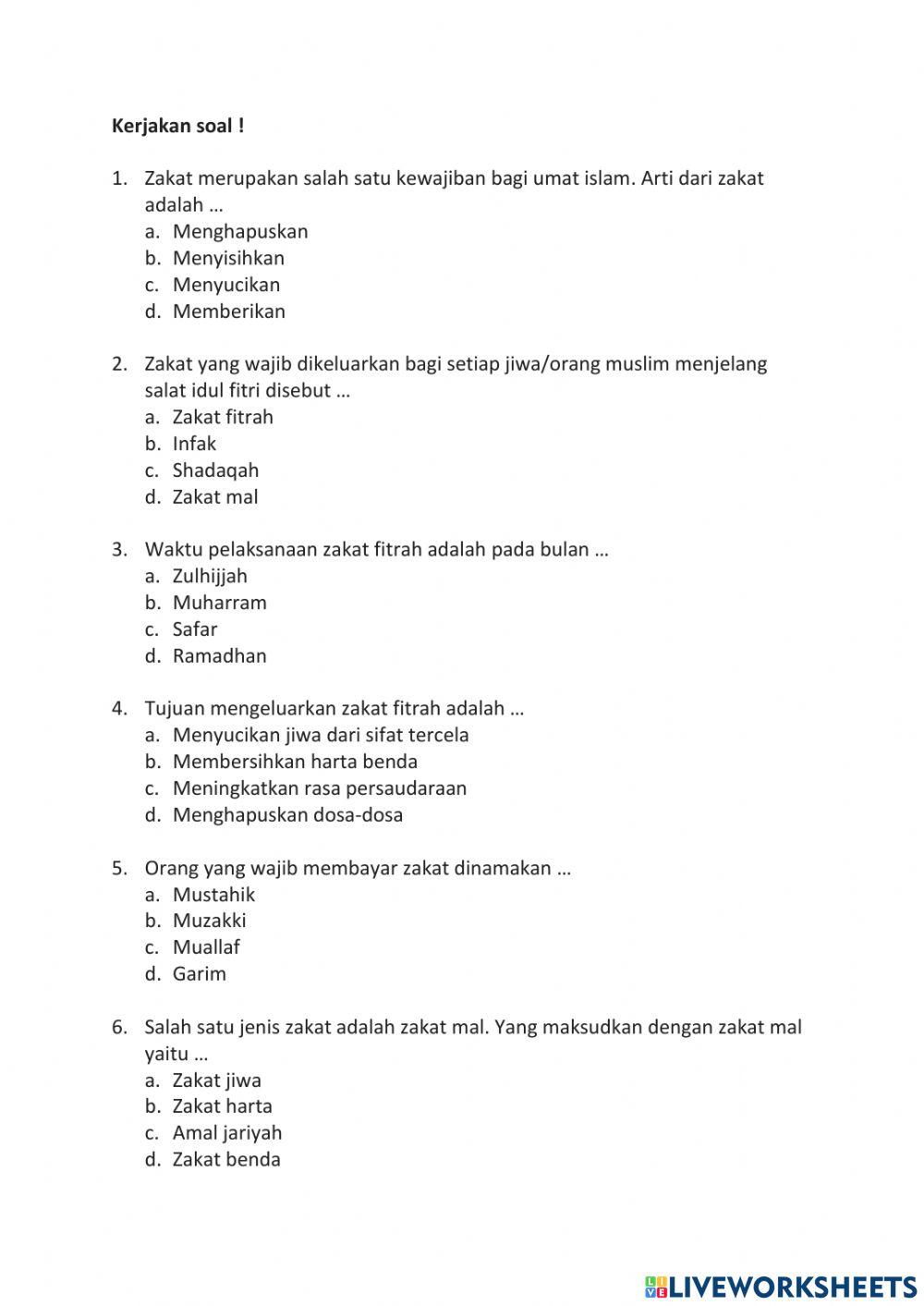 Zakat Fitrah dan Zakat Mal