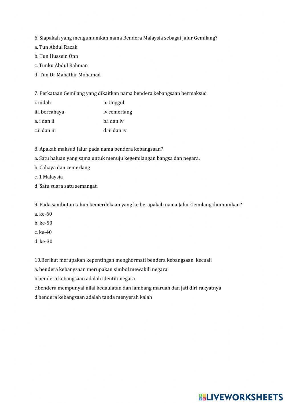 Unit 9 : Bendera Kebangsaan