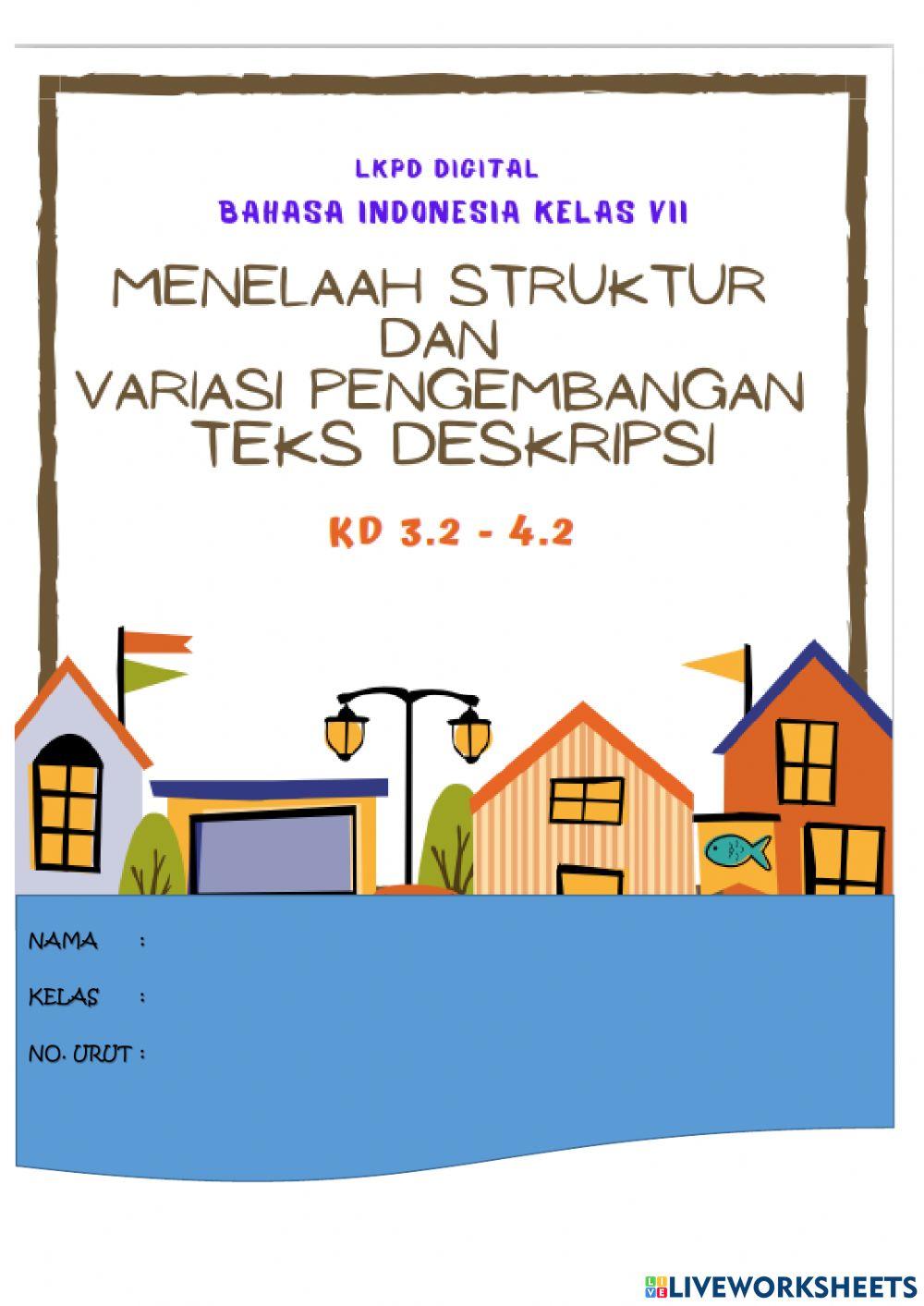 LKPD Bahasa Indonesia VII-3 Menelaah Struktur Deskripsi