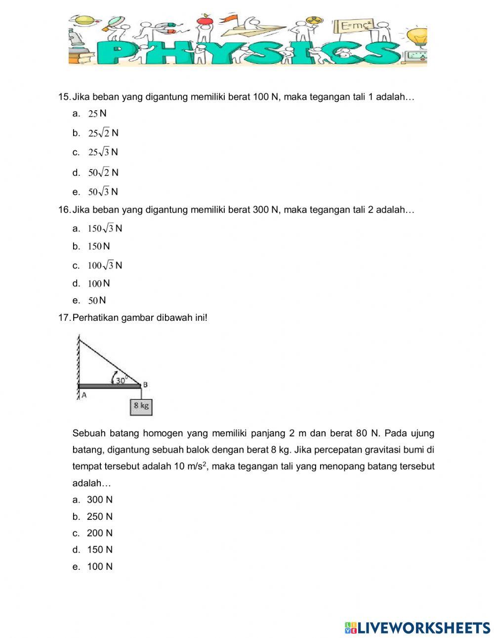 UH 1 Dinamika Rotasi dan Kesetimbangan Benda Tegar