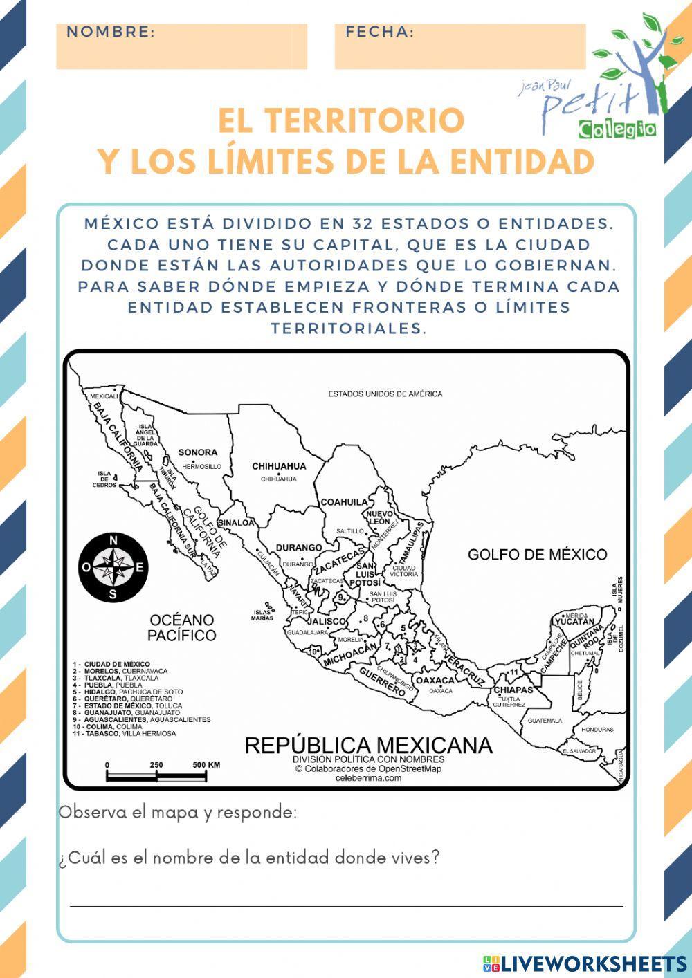 El territorio y los límites de la Entidad