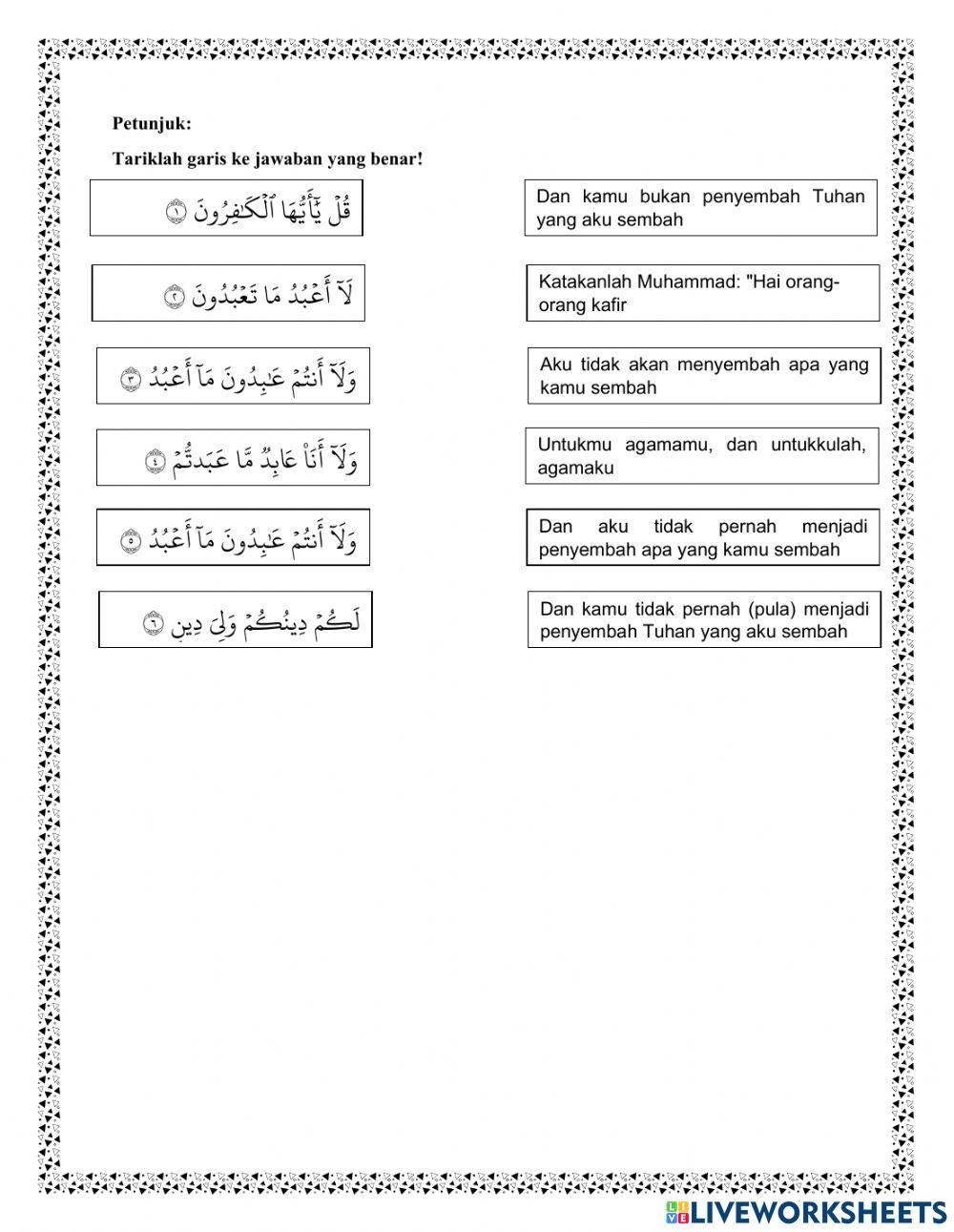 Kelas 6 -Surah Al-Kafirun-