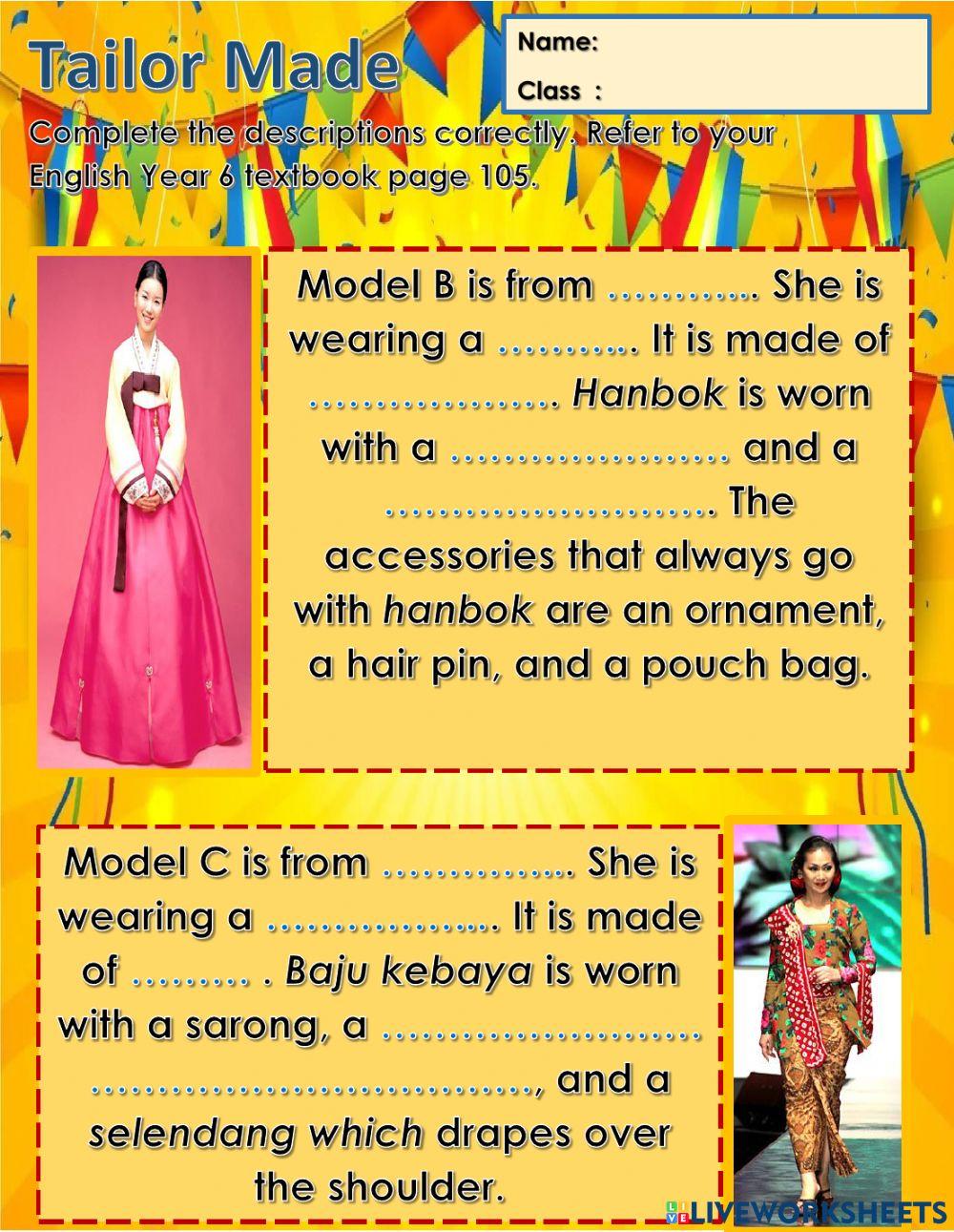 Year 6 Unit 11 Tailor Made