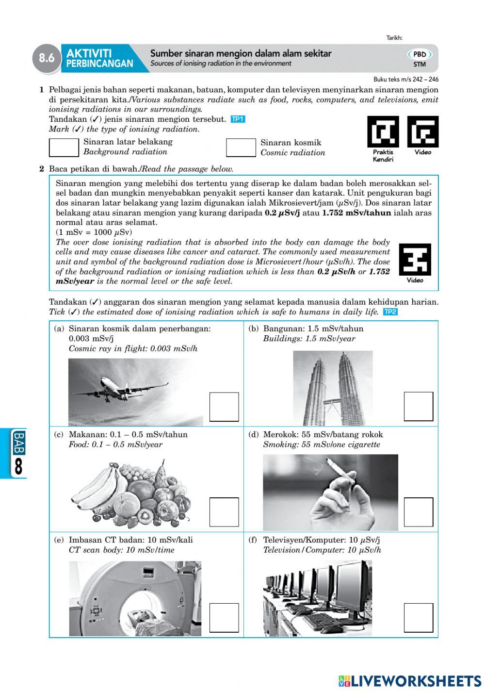 8.3 Sinaran mengion dan tidak mengion