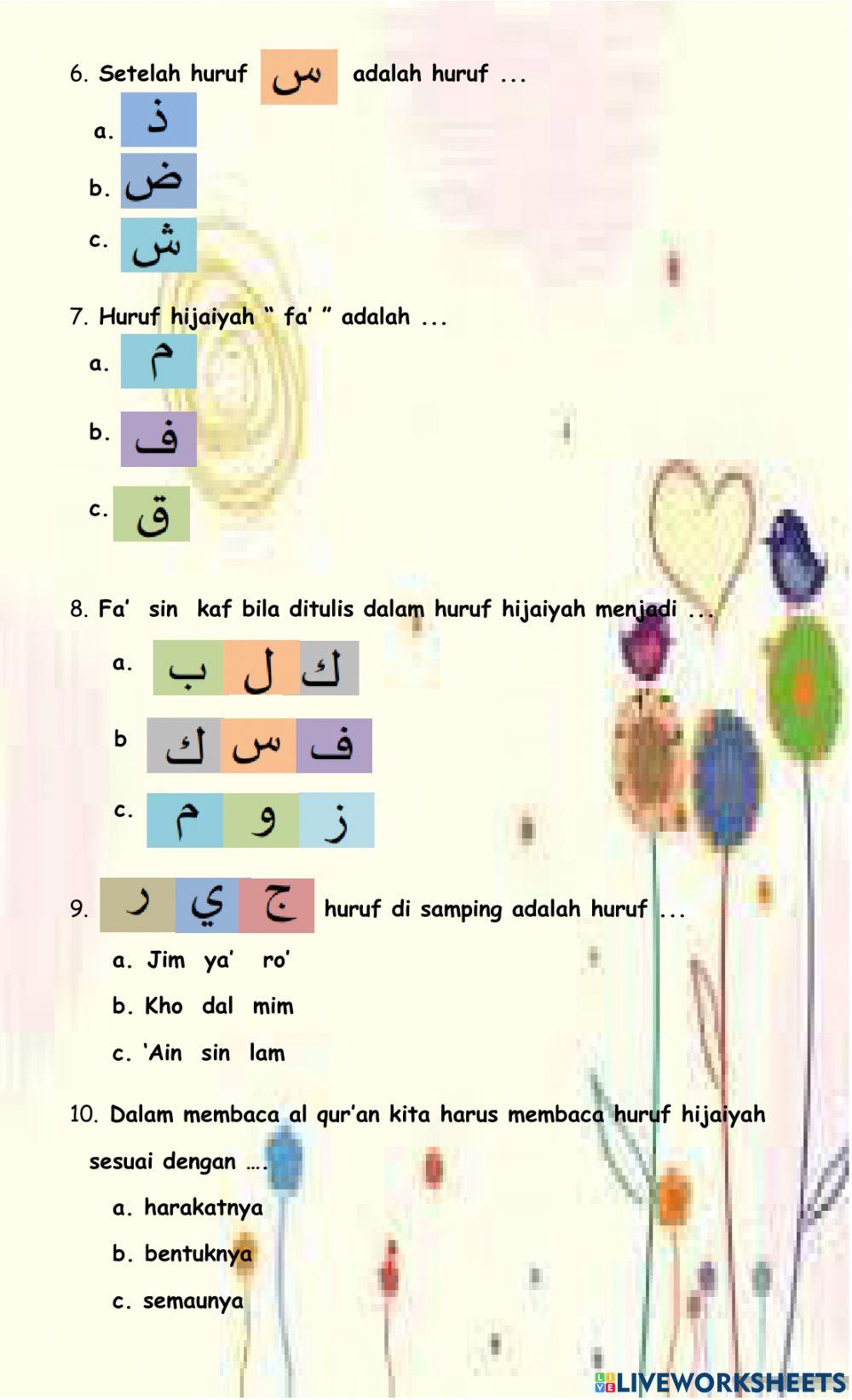 LKPD Al Qur'an Hadits (Huruf Hijaiyah dan Tanda Bacanya)