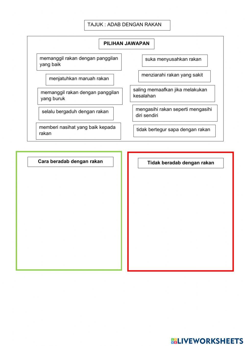 Adab dengan rakan, ibu bapa dan keluarga