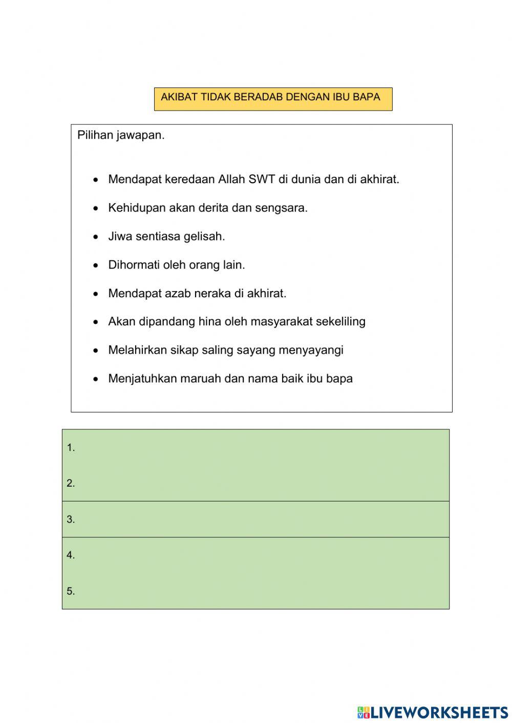 Adab dengan rakan, ibu bapa dan keluarga