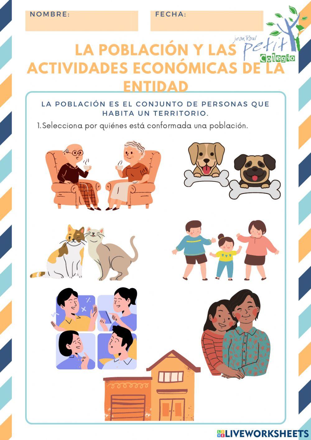 La población y las actividades económicas de la entidad