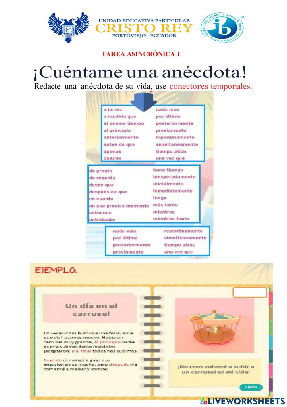 Anécdota con conectores temporales