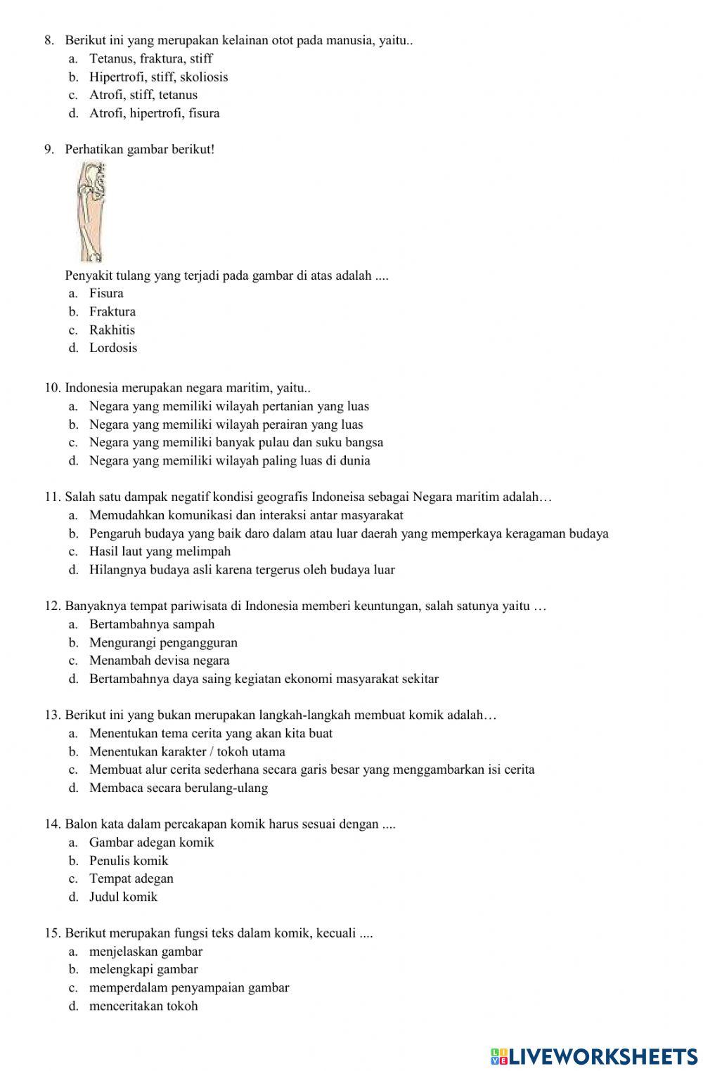 Penilaian harian tema 1 kelas 5