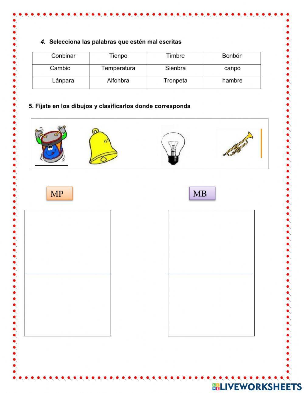 Uso de la m antes de p y b