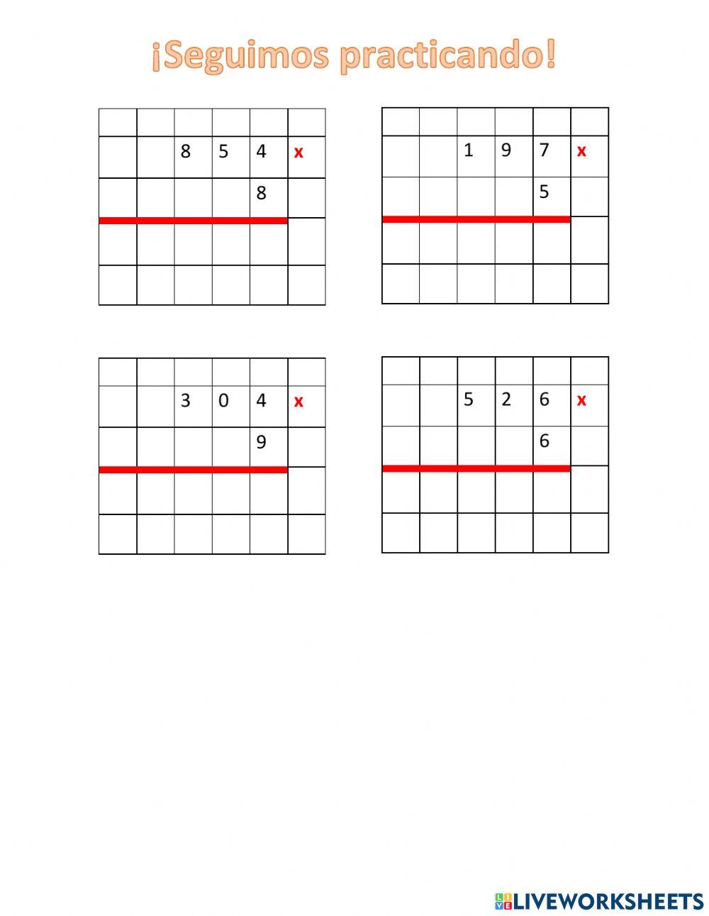 Multiplicaciones por una cifra