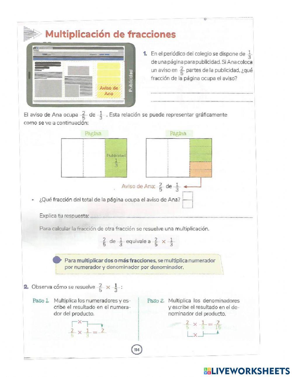 Multiplicación de fracciones