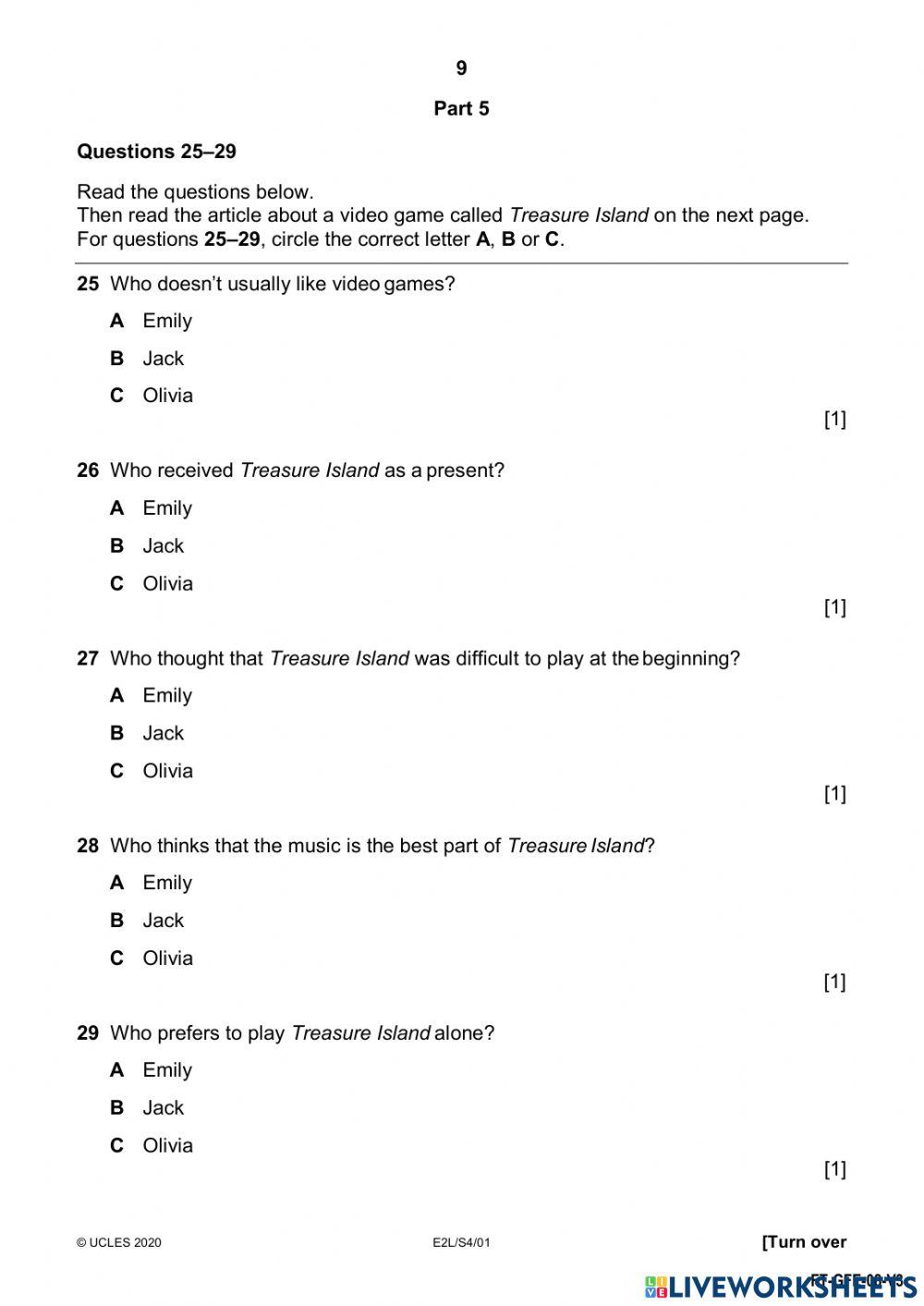T2-diagnostic test reading and writing 3rd grade worksheet | Live Worksheets