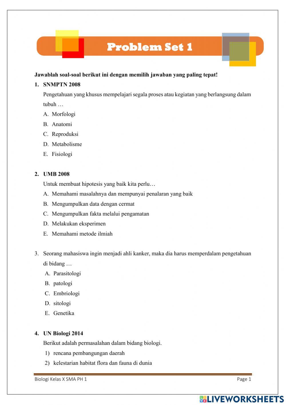 PH 1 Biologi Kelas X