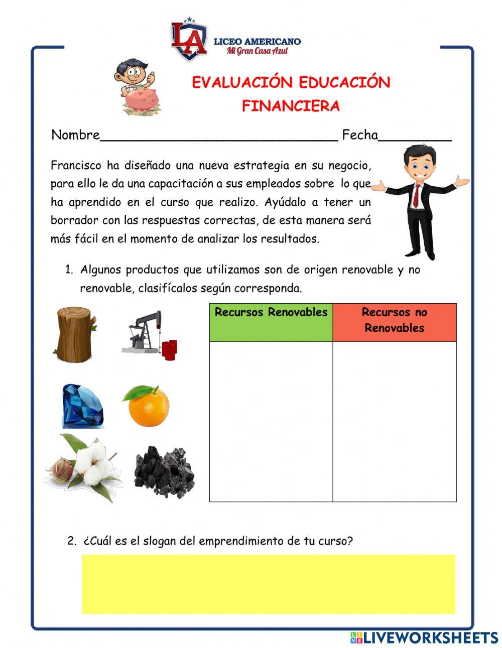 Evaluación finanzas