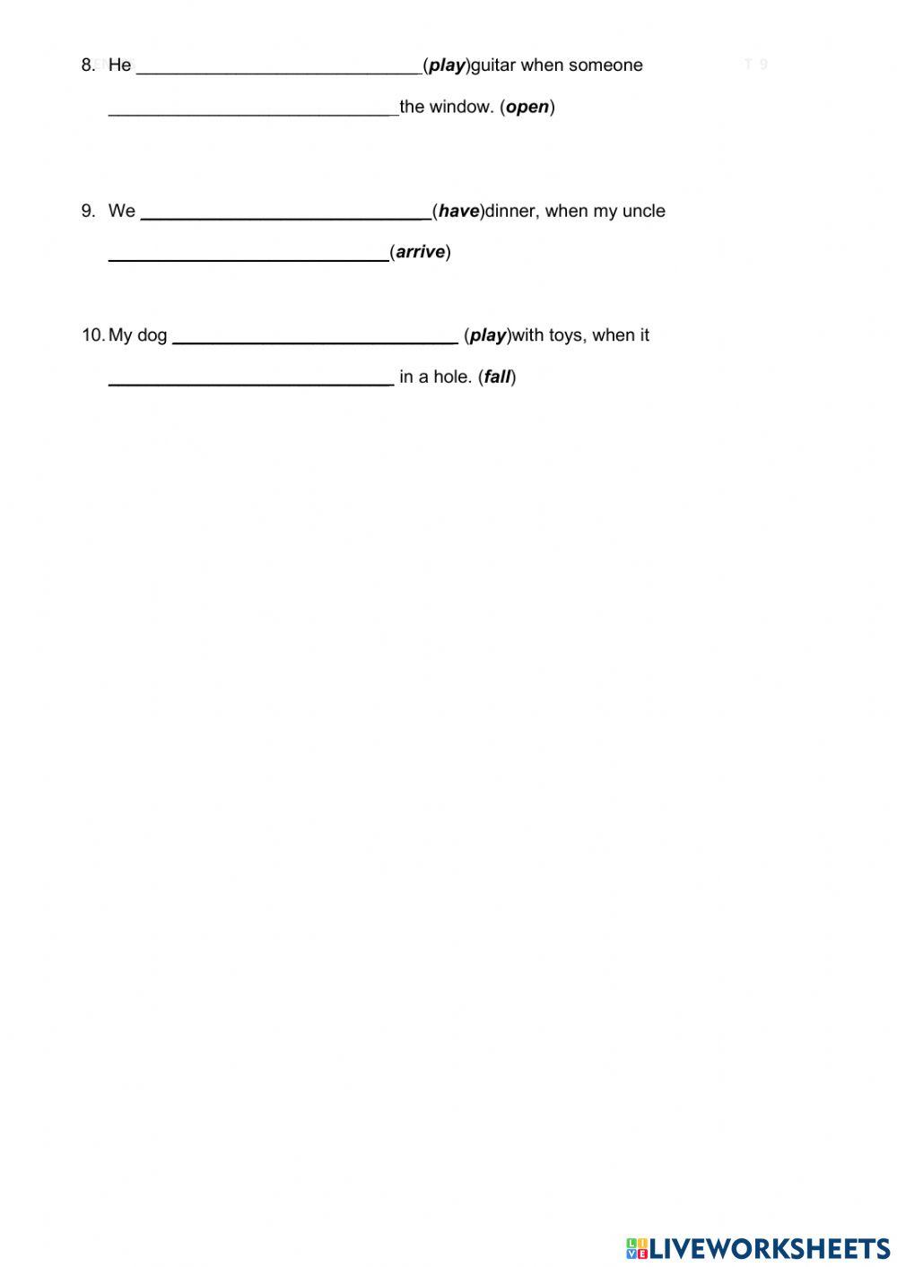 Past simple vs past progressive
