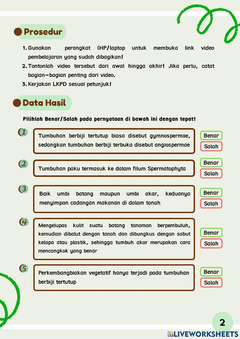 LKPD Reproduksi Vegetatif Tumbuhan