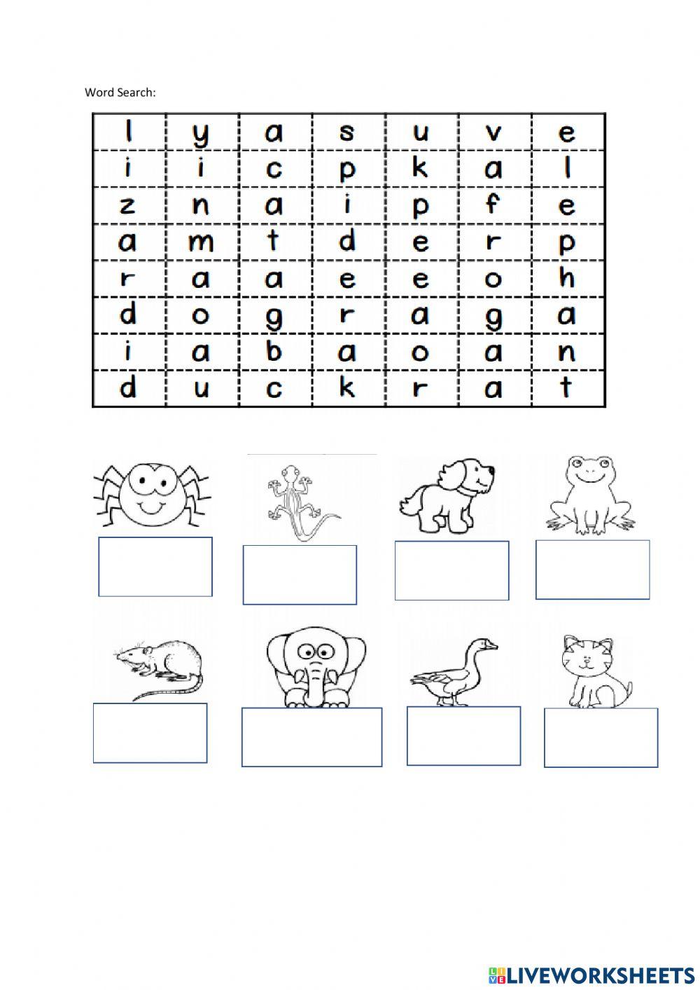Unit 3 Pet show (word search )
