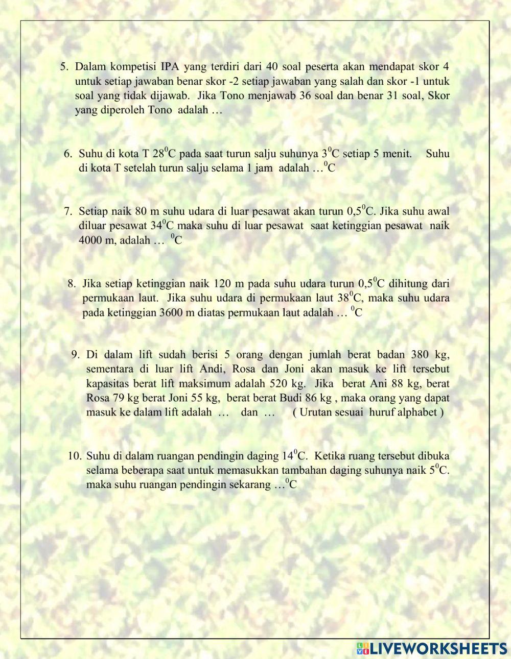 BILANGAN BULAT Latihan 3