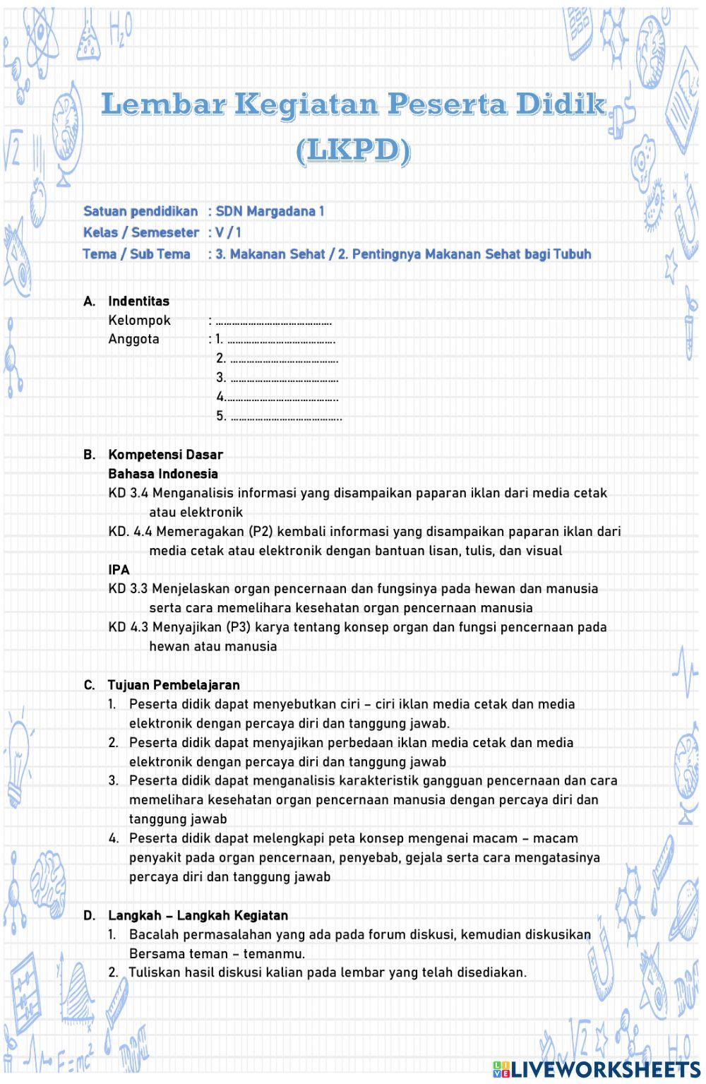 Lkpd rpp 2 online exercise | Live Worksheets