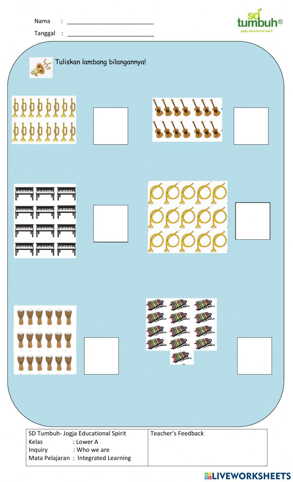 Integrated Learning-Mengenal bilangan 1-20