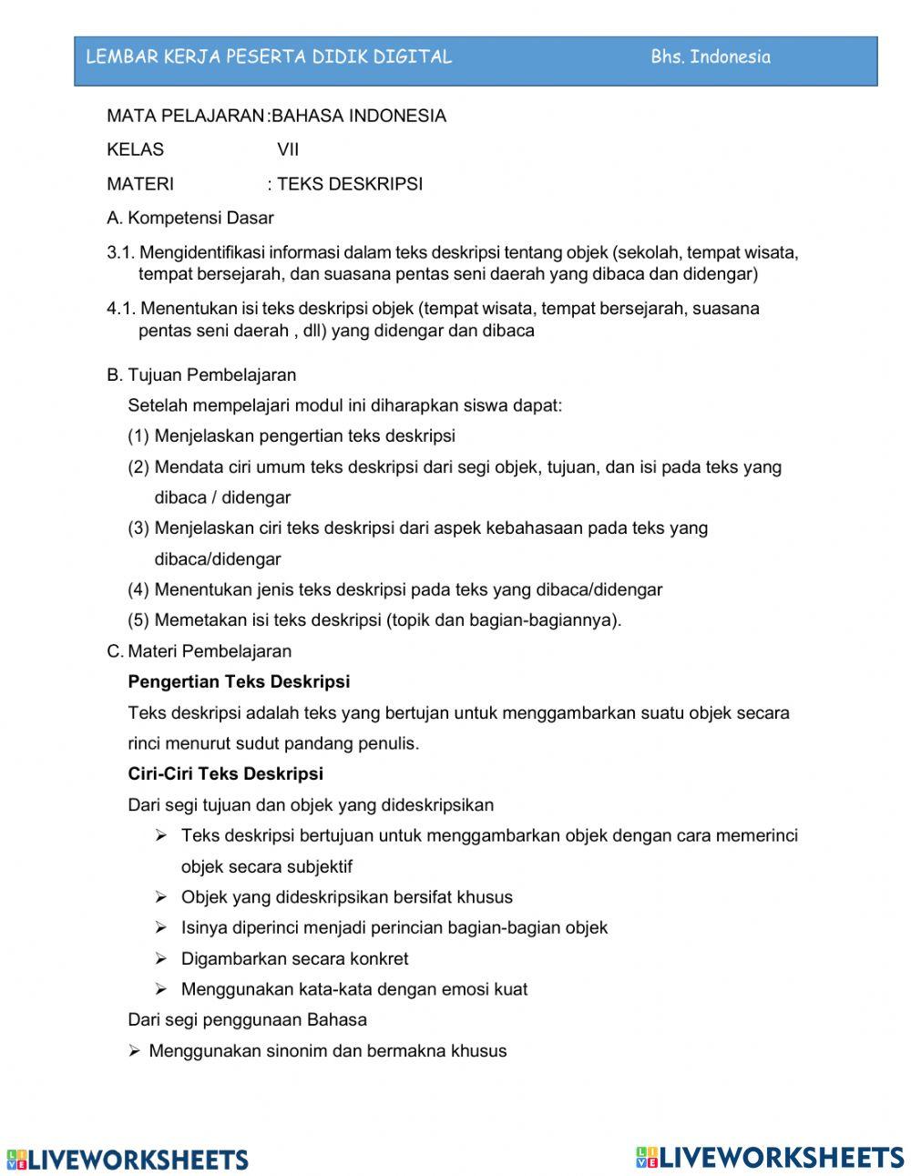 LKPD Teks Deskripsi
