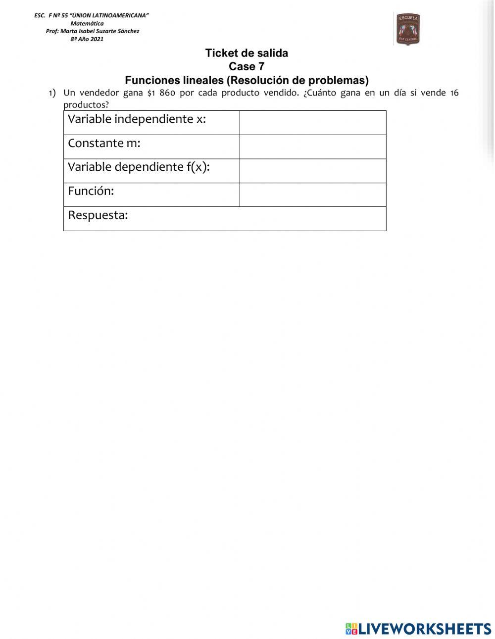 Ticket de salida (funciones)