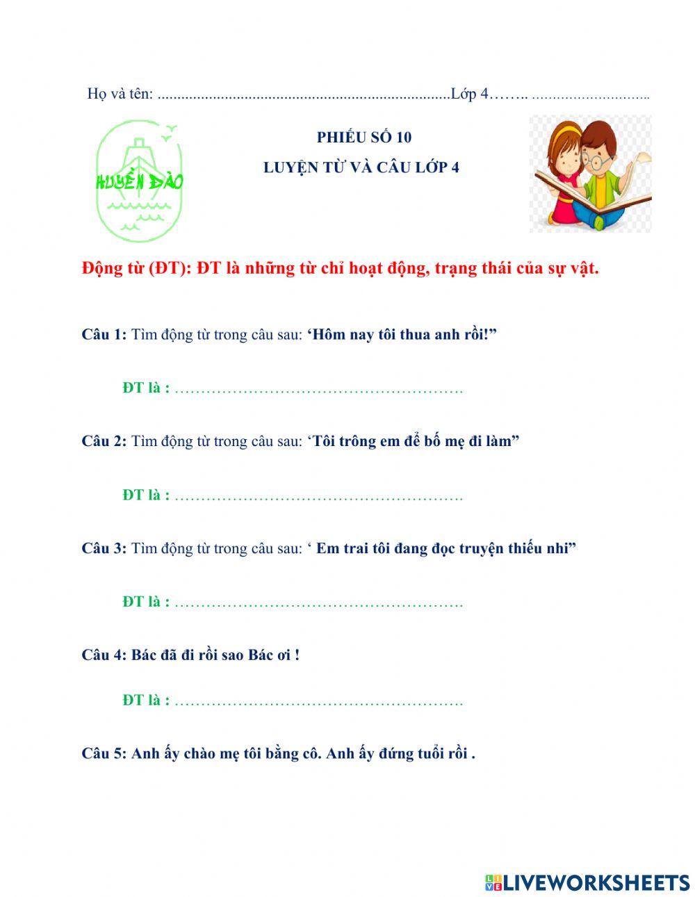 Luyện từ và câu