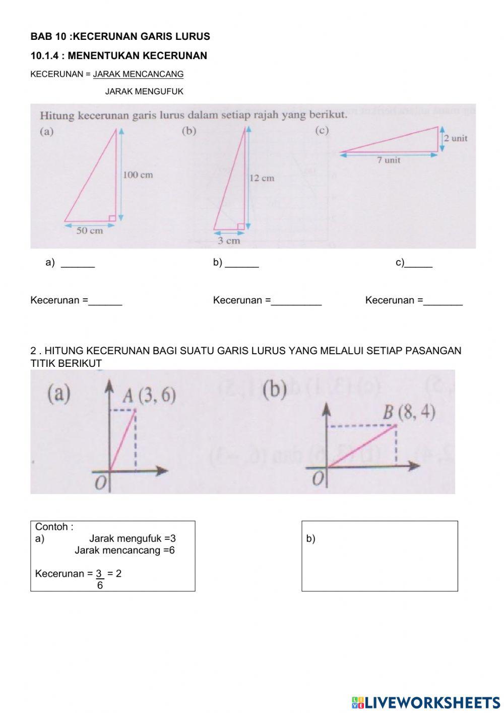 Bab 10 kecerunan garis lurus