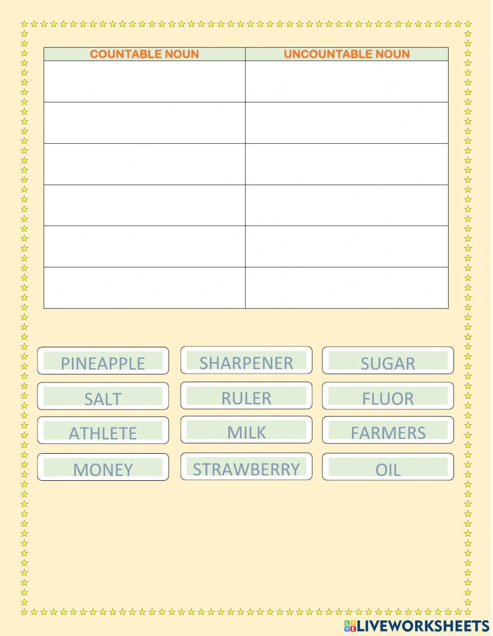 Clasification of nouns