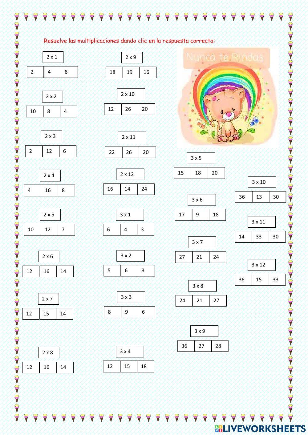 Practicamos las multiplicaciones