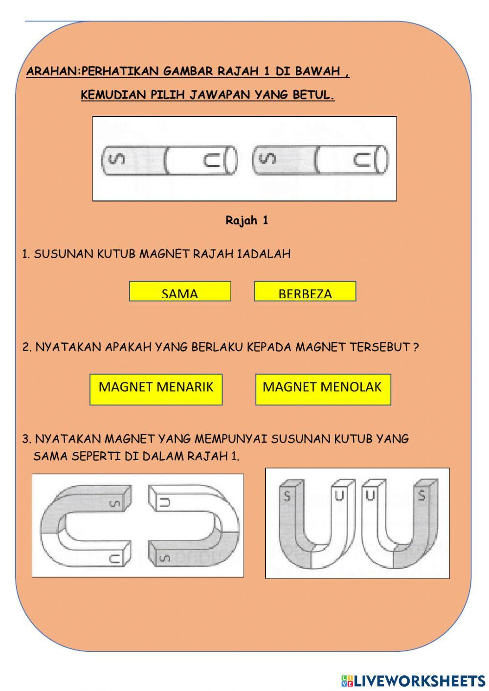 Magnet menarik dan menolak