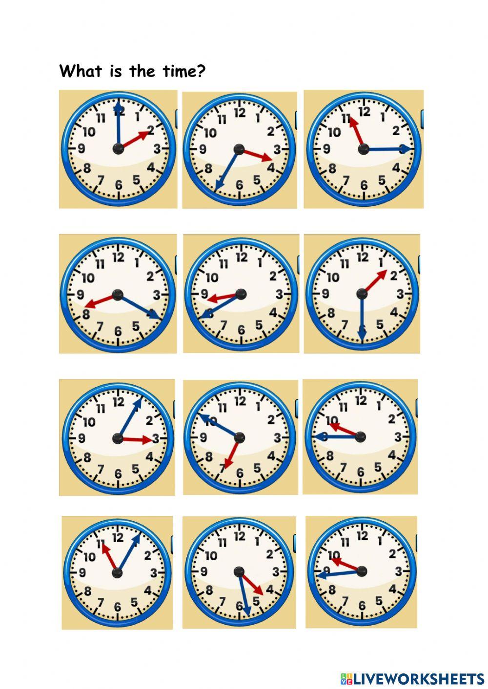 What is the time? tommylim5353 Live Worksheets