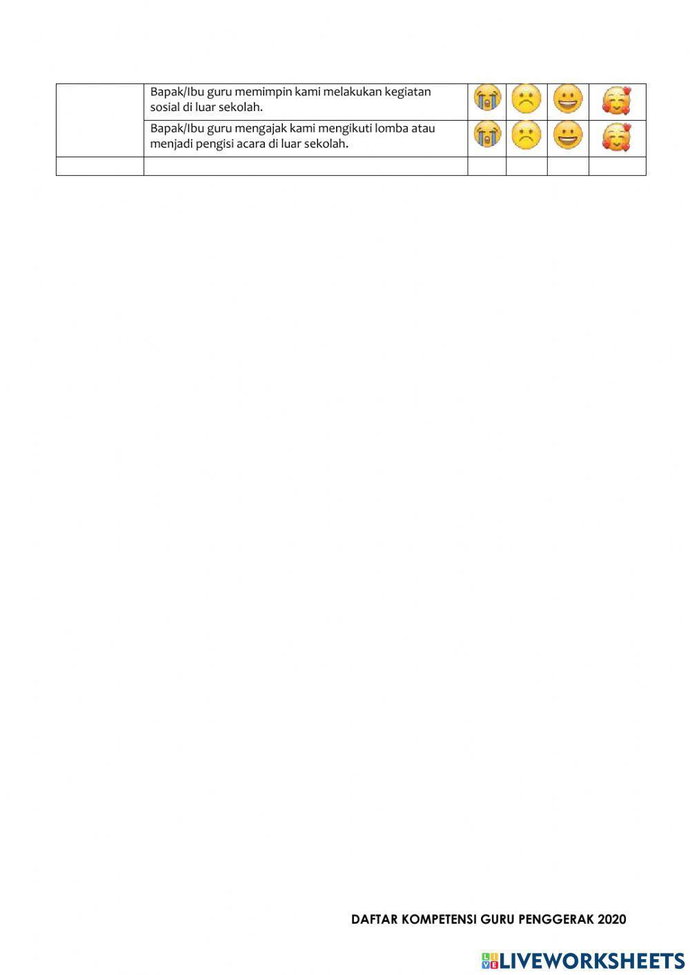 Lembar umpan balik murid