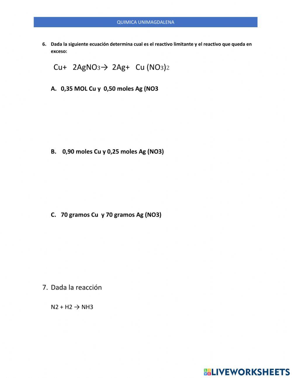 Calculos estequiometricos