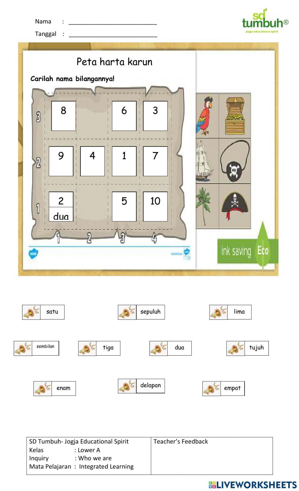 Integrated Learning-Mengenal bilangan 1-10