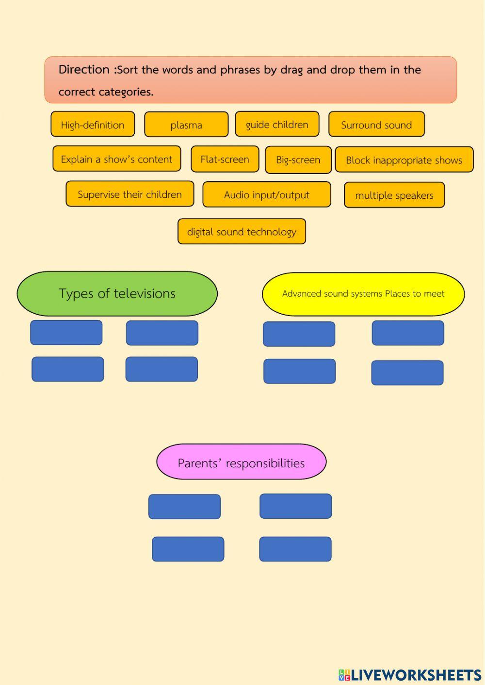 sort the words televistion