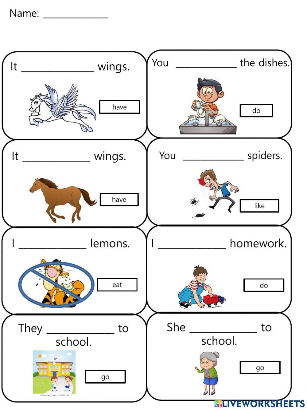 -s -es -ies don't doesn't