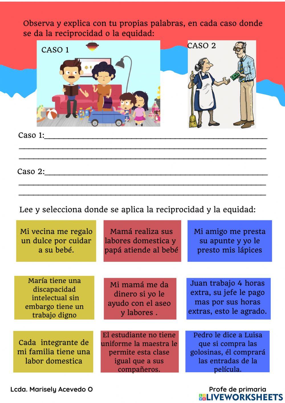 El valor de la reciprocidad y equidad