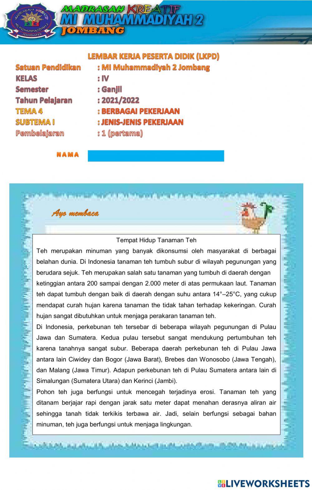 LKPD tema 4 subtema 1 pembelajaran 1 real