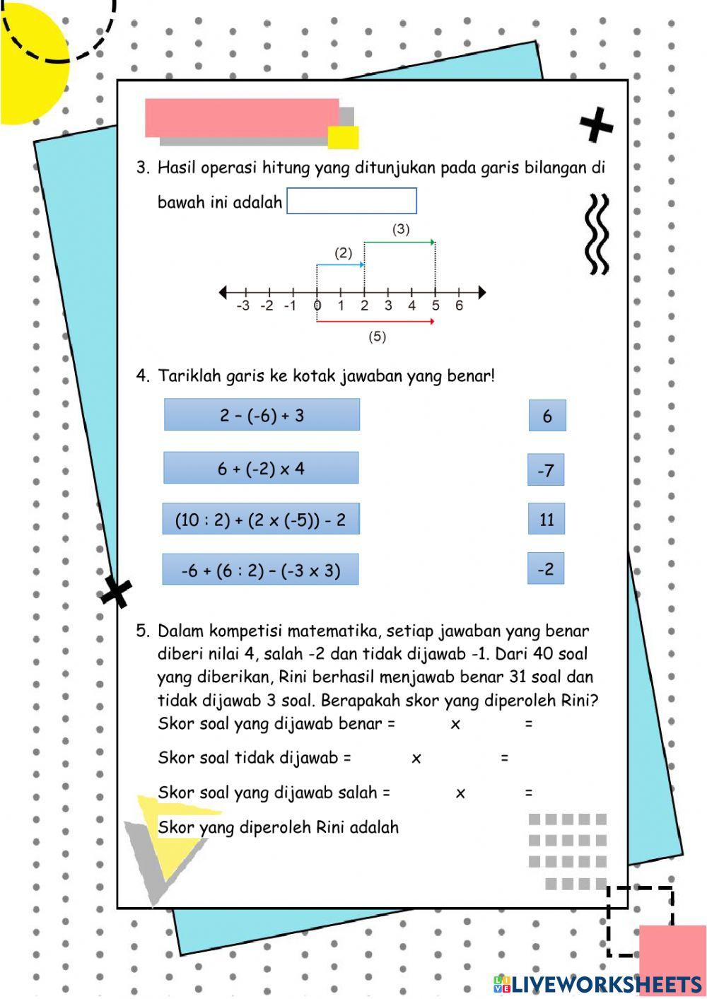 Bilangan Bulat dan Bilangan Pecahan