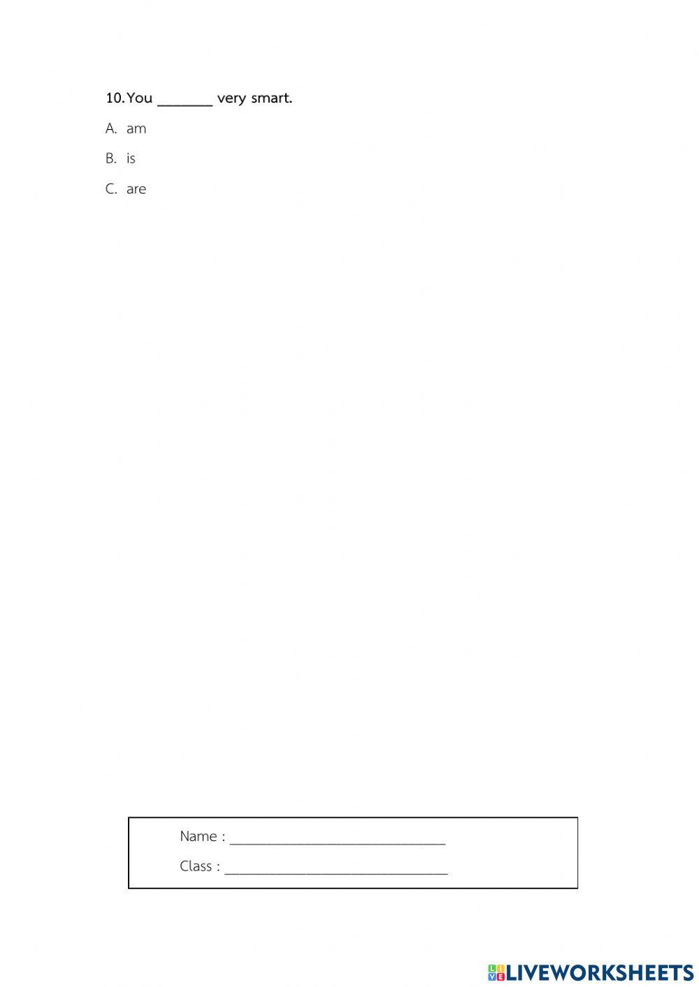 Test1,2 (is,am,are and Past simple tense)
