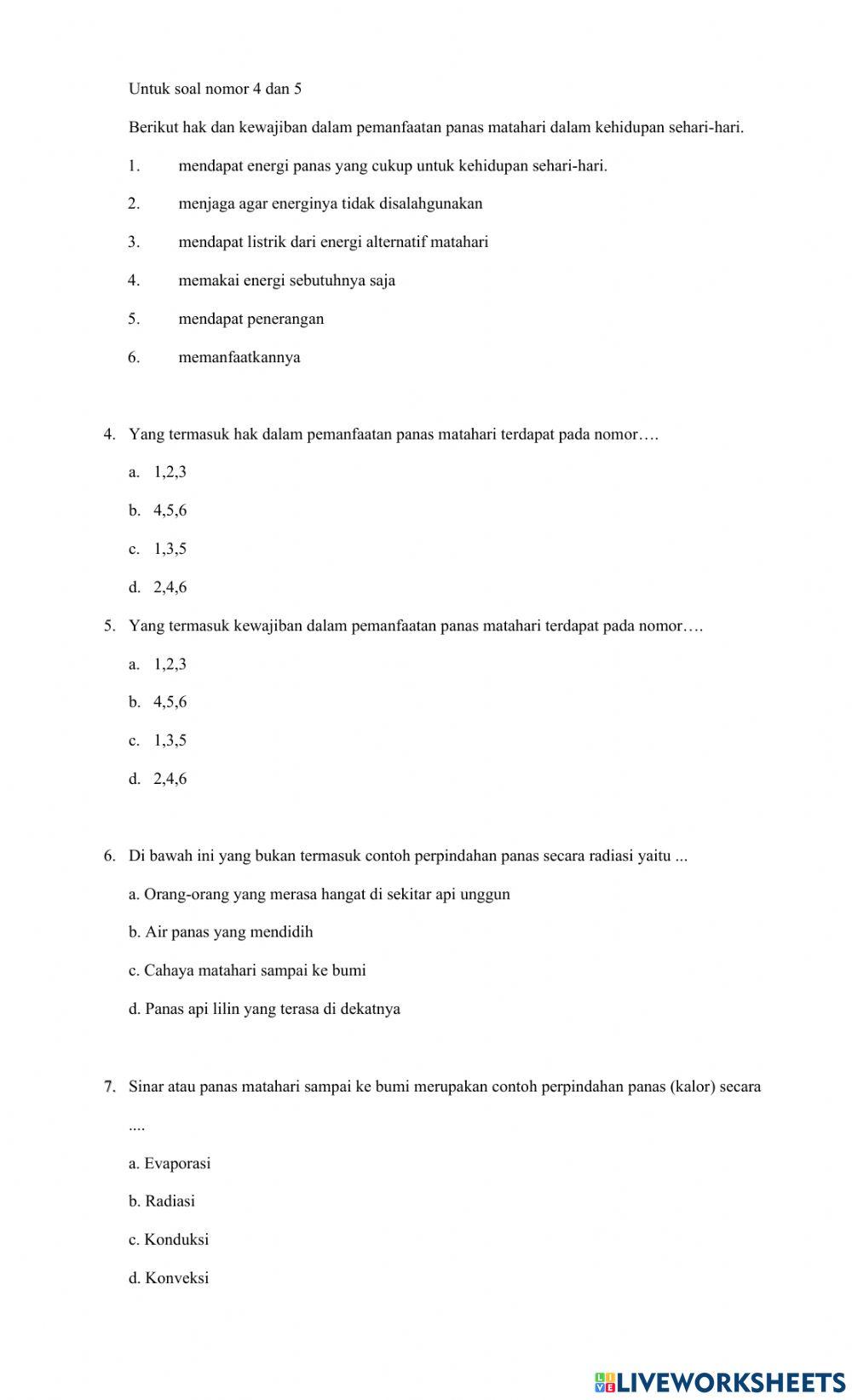 Evaluasi Tema 6 Subtema 2 Kelas 4 SD Evaluasi Tema 6 Subtema 2 Kelas 4 SD