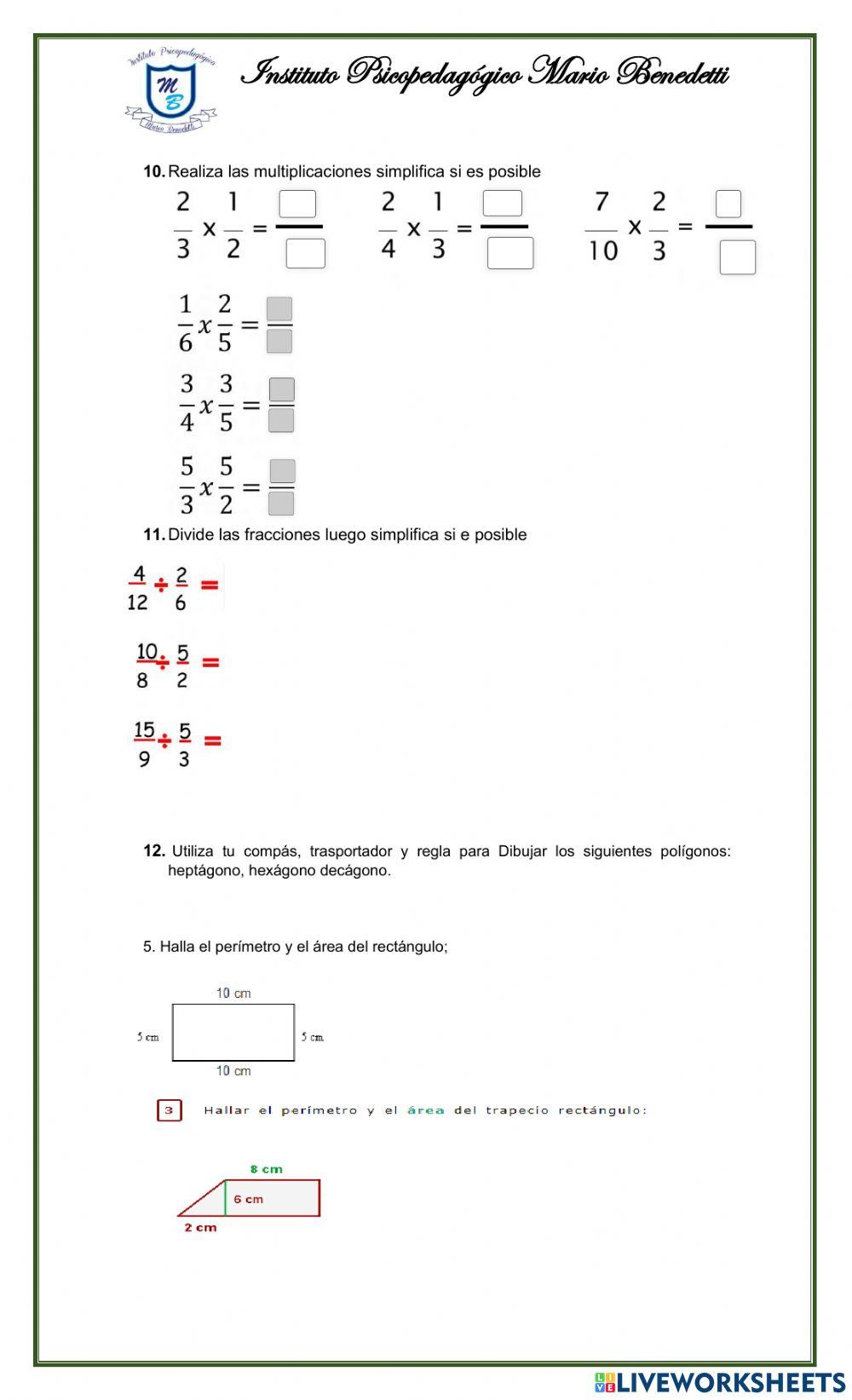 Evaluacion de matematicas