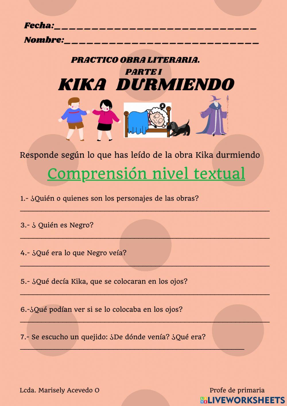 Obra literaria kika durmiedo