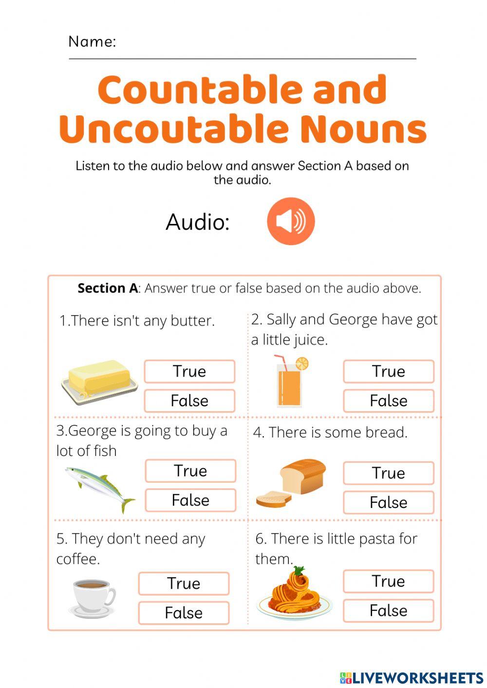 Countable and Uncountable Nouns