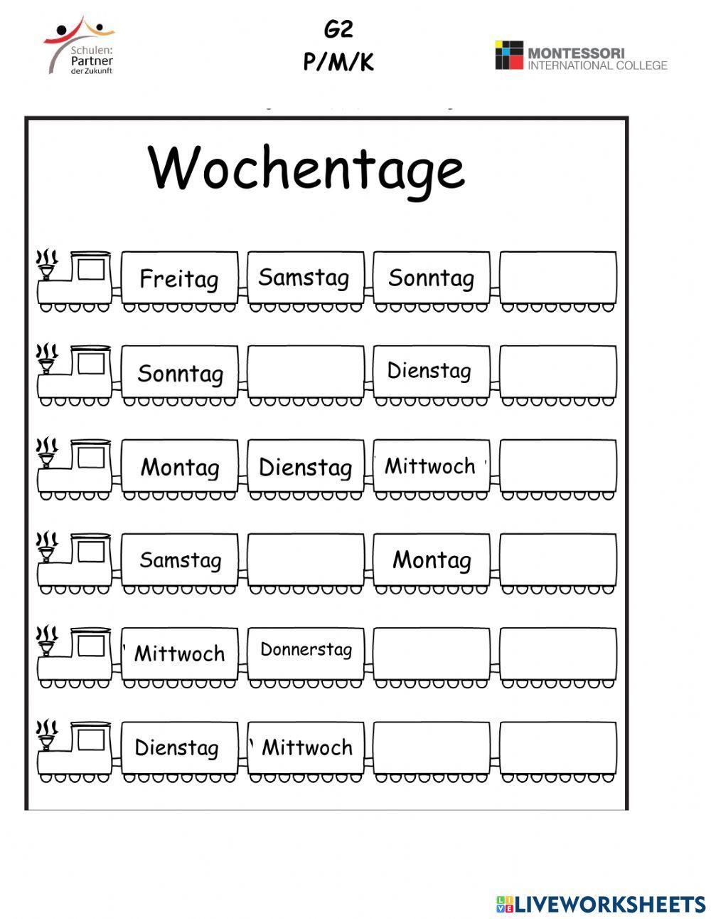 Die Wochentage