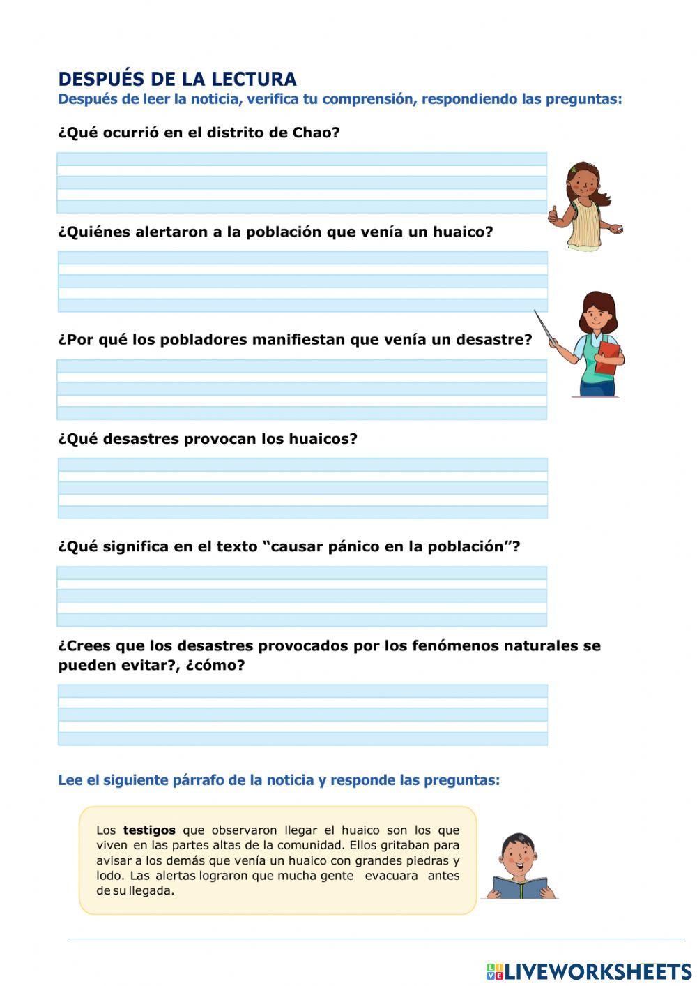 Leemos una noticia sobre el impacto de un fenómeno natural